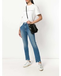 Голубые рваные джинсы скинни от Mother