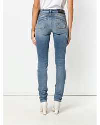 Голубые рваные джинсы скинни от Sportmax