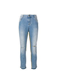 Голубые рваные джинсы скинни от Ermanno Scervino