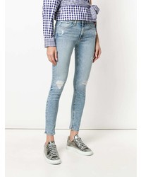 Голубые рваные джинсы скинни от Rag & Bone
