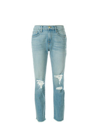 Голубые рваные джинсы скинни от Frame Denim