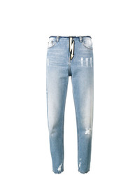 Голубые рваные джинсы скинни от Navro