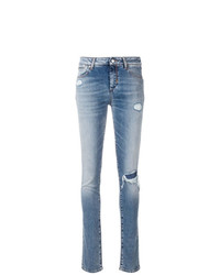 Голубые рваные джинсы скинни от Sportmax