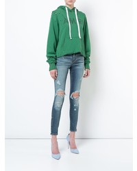 Голубые рваные джинсы скинни от Amiri