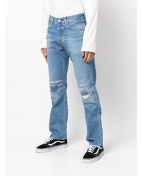 Мужские голубые рваные джинсы от Levi's