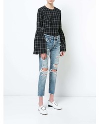 Женские голубые рваные джинсы от Moussy Vintage