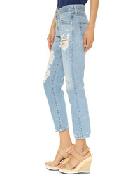 Женские голубые рваные джинсы от AG Jeans