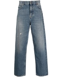 Мужские голубые рваные джинсы от Alanui