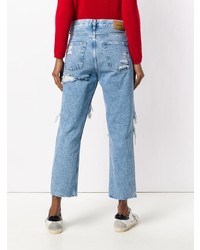 Женские голубые рваные джинсы от Diesel