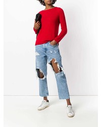 Женские голубые рваные джинсы от Diesel