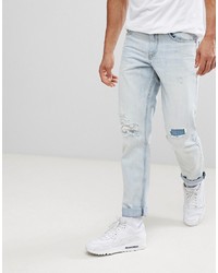 Мужские голубые рваные джинсы от ASOS DESIGN