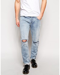 Мужские голубые рваные джинсы от Asos
