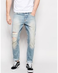 Мужские голубые рваные джинсы от Asos