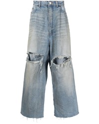 Мужские голубые рваные джинсы от Balenciaga