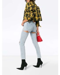 Женские голубые рваные джинсы от Heron Preston