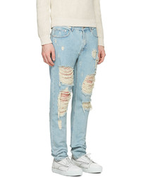 Мужские голубые рваные джинсы от MSGM