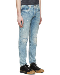 Мужские голубые рваные джинсы от Levi's