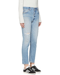 Женские голубые рваные джинсы от RE/DONE
