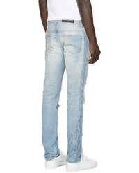 Мужские голубые рваные джинсы от Balmain