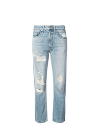 Женские голубые рваные джинсы от Brock Collection