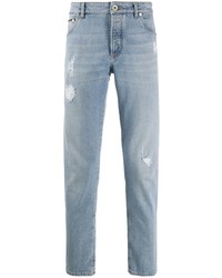 Мужские голубые рваные джинсы от Brunello Cucinelli