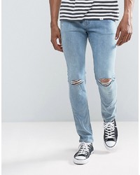 Мужские голубые рваные джинсы от Cheap Monday