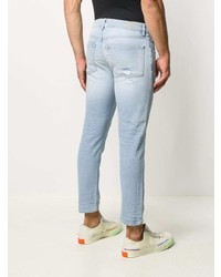 Мужские голубые рваные джинсы от Haikure