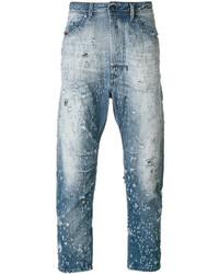 Мужские голубые рваные джинсы от Diesel