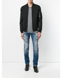 Мужские голубые рваные джинсы от Pierre Balmain