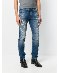 Мужские голубые рваные джинсы от Pierre Balmain