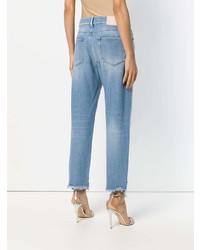 Женские голубые рваные джинсы от Genny