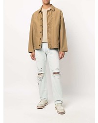 Мужские голубые рваные джинсы от Golden Goose