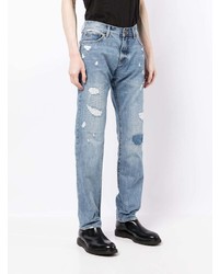 Мужские голубые рваные джинсы от Armani Exchange
