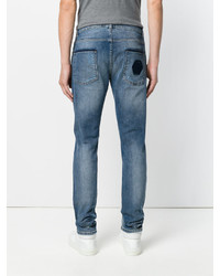 Мужские голубые рваные джинсы от Philipp Plein