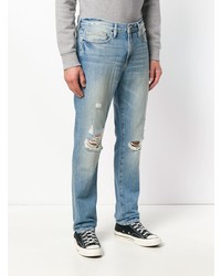 Мужские голубые рваные джинсы от Frame Denim