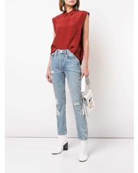 Женские голубые рваные джинсы от RE/DONE