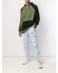 Мужские голубые рваные джинсы от Haikure