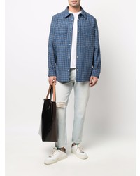 Мужские голубые рваные джинсы от Golden Goose