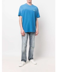 Мужские голубые рваные джинсы от Flaneur Homme