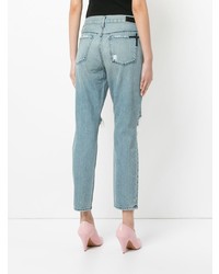 Женские голубые рваные джинсы от RtA