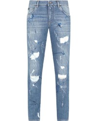 Мужские голубые рваные джинсы от Dolce & Gabbana
