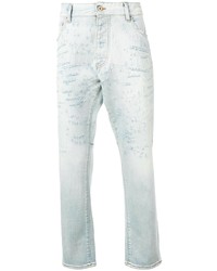 Мужские голубые рваные джинсы от Emporio Armani