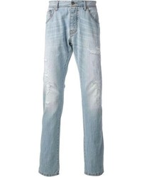 Мужские голубые рваные джинсы от Ermanno Scervino