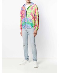 Мужские голубые рваные джинсы от Versace