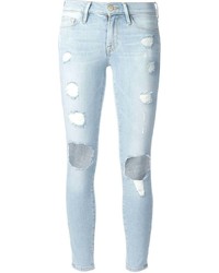 Женские голубые рваные джинсы от Frame Denim
