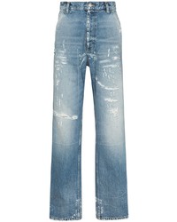 Мужские голубые рваные джинсы от Gucci