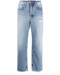 Мужские голубые рваные джинсы от Haikure