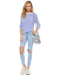 Женские голубые рваные джинсы от Siwy