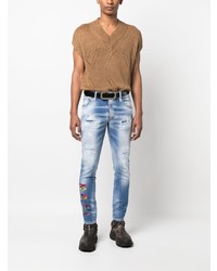 Мужские голубые рваные джинсы от DSQUARED2