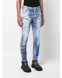 Мужские голубые рваные джинсы от DSQUARED2